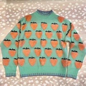 Strawberry Teal and Pink Sweater